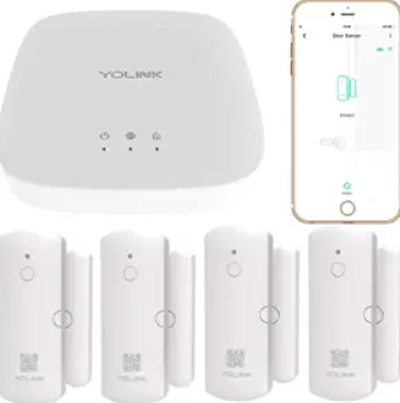 YoLink Smart Home Starter Kit: 4 Door/Window Sensors